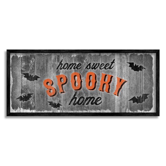 Stupell Industries Sweet Spooky Home Sign Framed Giclee Art